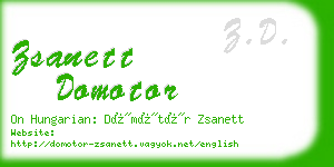 zsanett domotor business card